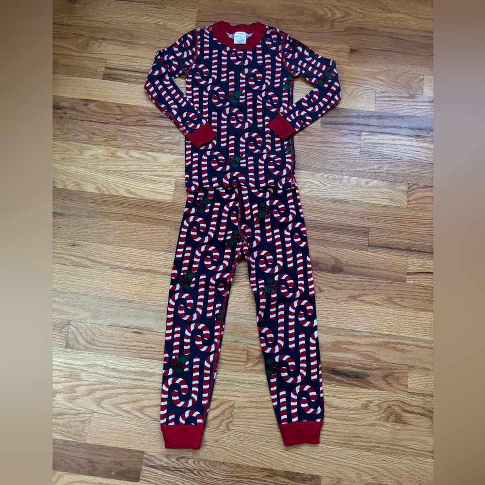 Hanna Andersson Red and Blue Candy Cane Pajama Set